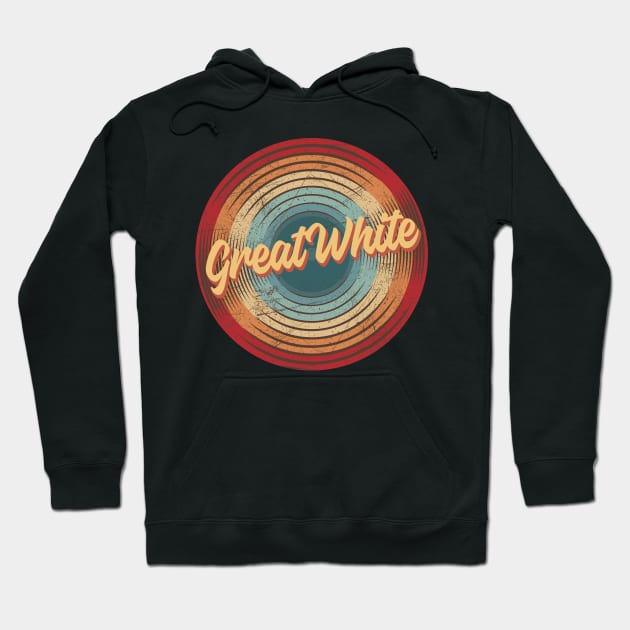 Great White Vintage Circle Hoodie by musiconspiracy